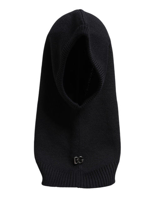 Dolce & Gabbana Black Wool Whole Head Wrap Balaclava Hat - ClickThatClicks 