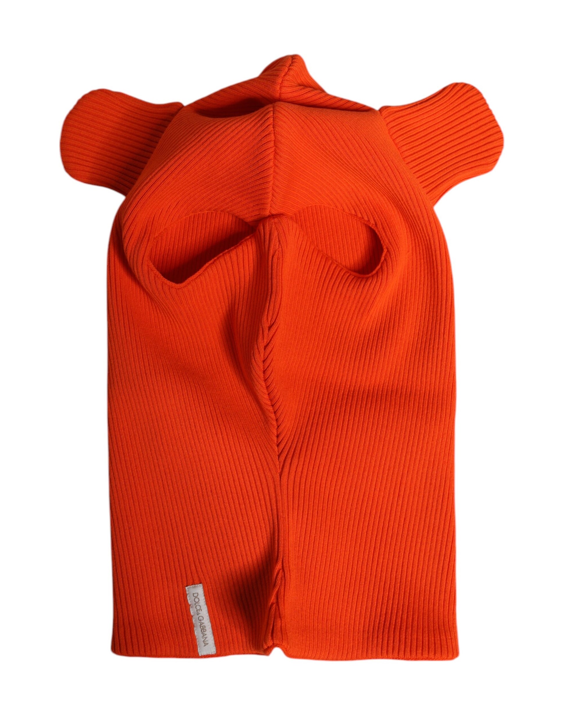 Dolce & Gabbana Orange Cotton Whole Head Wrap Balaclava Hat - ClickThatClicks 
