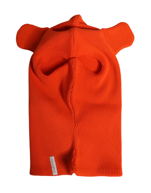 Dolce & Gabbana Orange Cotton Whole Head Wrap Balaclava Hat - ClickThatClicks 