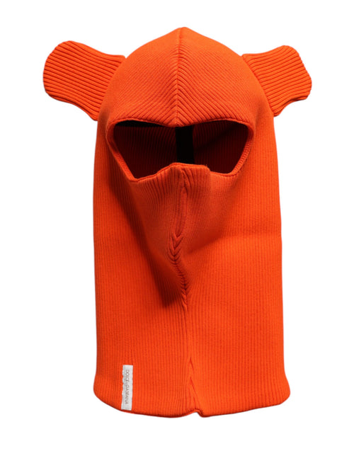Dolce & Gabbana Orange Cotton Whole Head Wrap Balaclava Hat - ClickThatClicks 