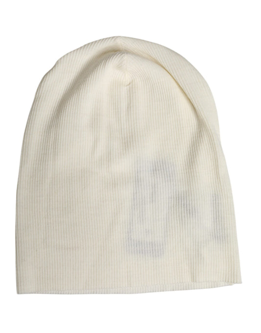 Dolce & Gabbana Beige Wool Blend Knitted Beanie Cap - ClickThatClicks 