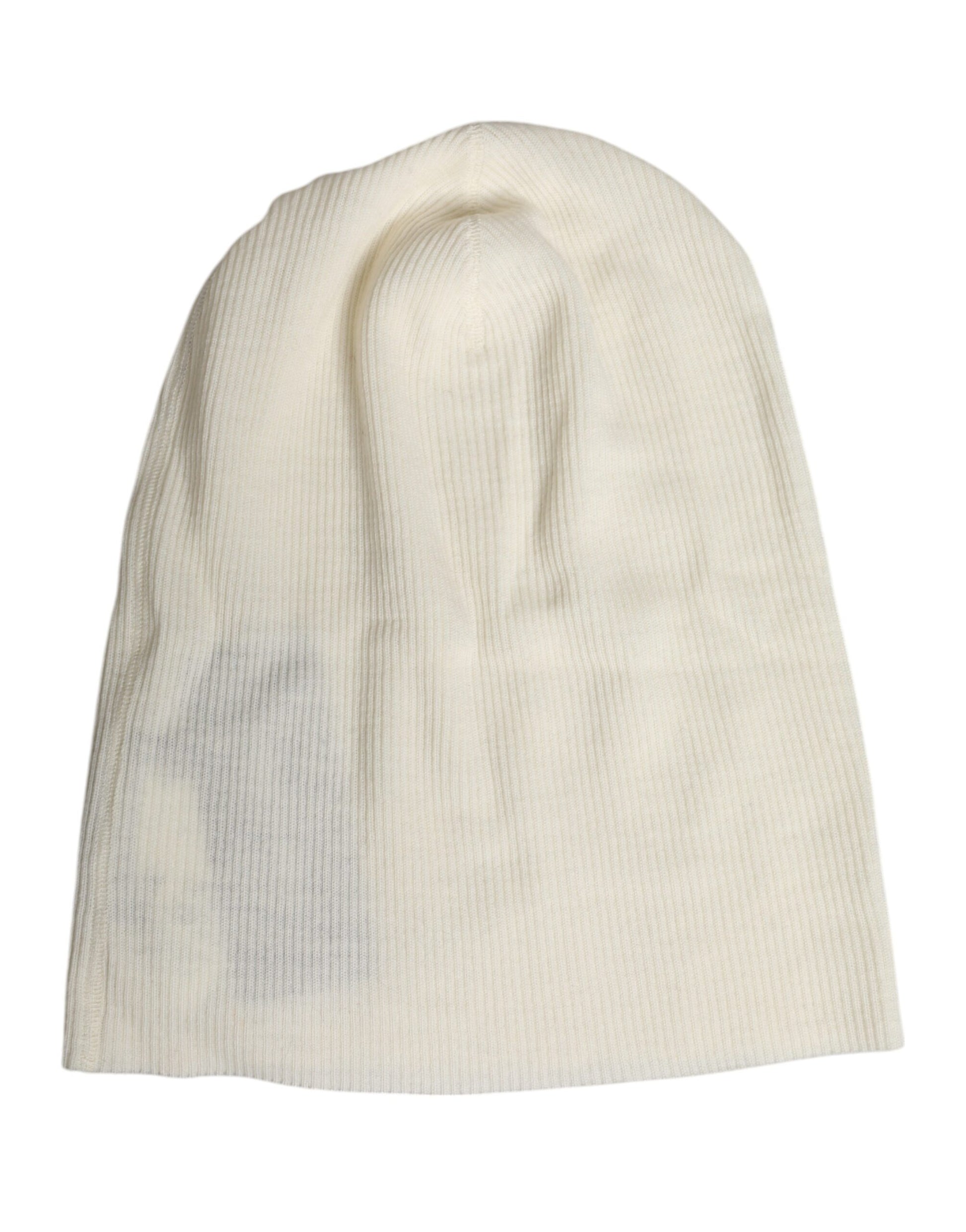 Dolce & Gabbana Beige Wool Blend Knitted Beanie Cap - ClickThatClicks 