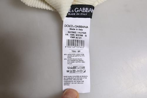 Dolce & Gabbana Beige Wool Blend Knitted Beanie Cap - ClickThatClicks 