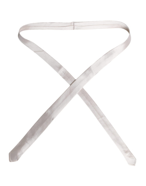 Dolce & Gabbana White Solid Silk Adjustable Necktie Tie - ClickThatClicks 