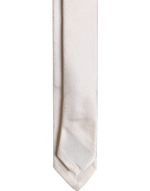 Dolce & Gabbana White Solid Silk Adjustable Necktie Tie - ClickThatClicks 