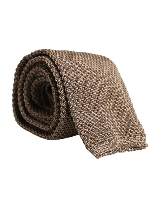 Dolce & Gabbana Brown Silk Adjustable Necktie Tie - ClickThatClicks 