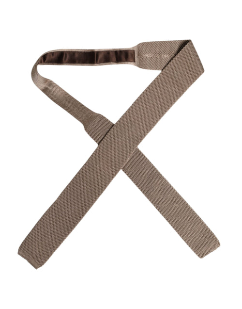 Dolce & Gabbana Brown Silk Adjustable Necktie Tie - ClickThatClicks 