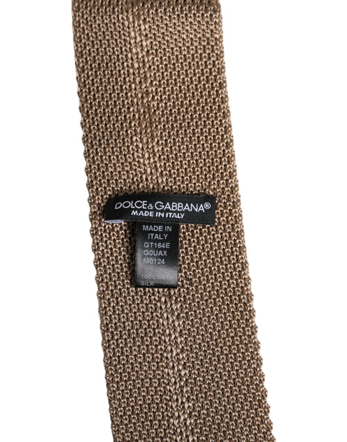 Dolce & Gabbana Brown Silk Adjustable Necktie Tie - ClickThatClicks 