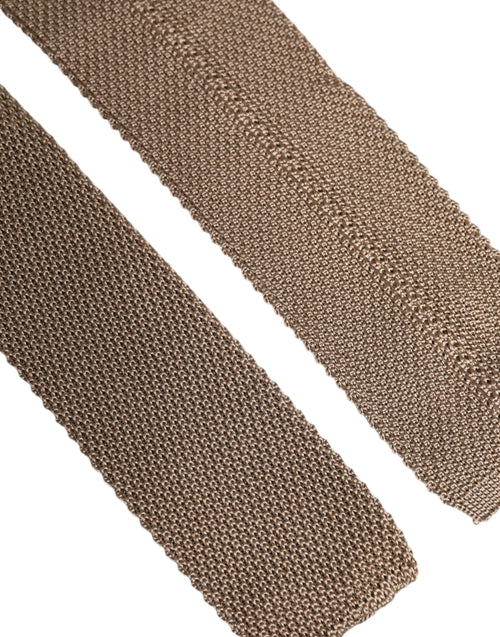 Dolce & Gabbana Brown Silk Adjustable Necktie Tie - ClickThatClicks 