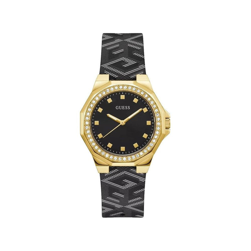 Guess Black Leather Dress Watch