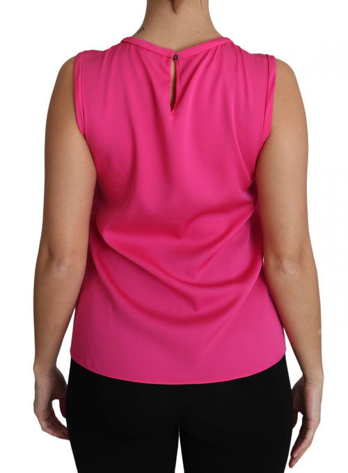 Dolce & Gabbana Pink Family Silk Tank  Mama Blouse Top Shirt - ClickThatClicks 