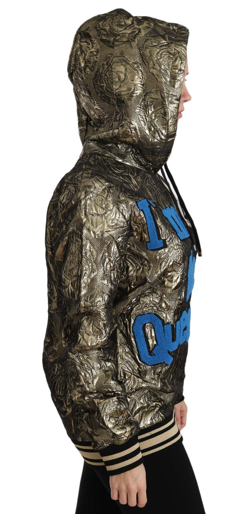 Dolce & Gabbana Im The Queen Jaquard Gold Sweatshirt  Hoodie - ClickThatClicks 