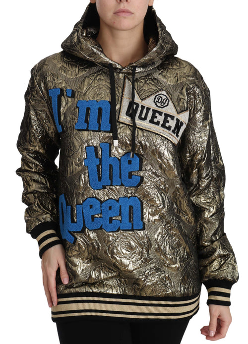 Dolce & Gabbana Im The Queen Jaquard Gold Sweatshirt  Hoodie - ClickThatClicks 