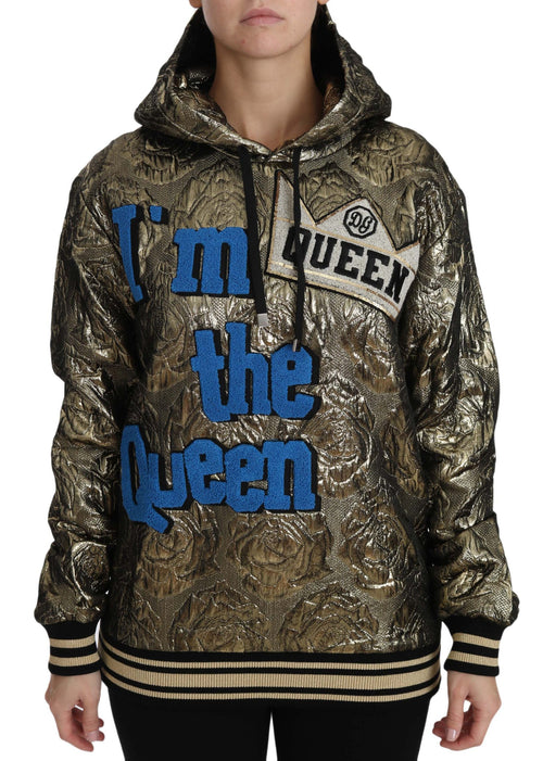 Dolce & Gabbana Im The Queen Jaquard Gold Sweatshirt  Hoodie - ClickThatClicks 