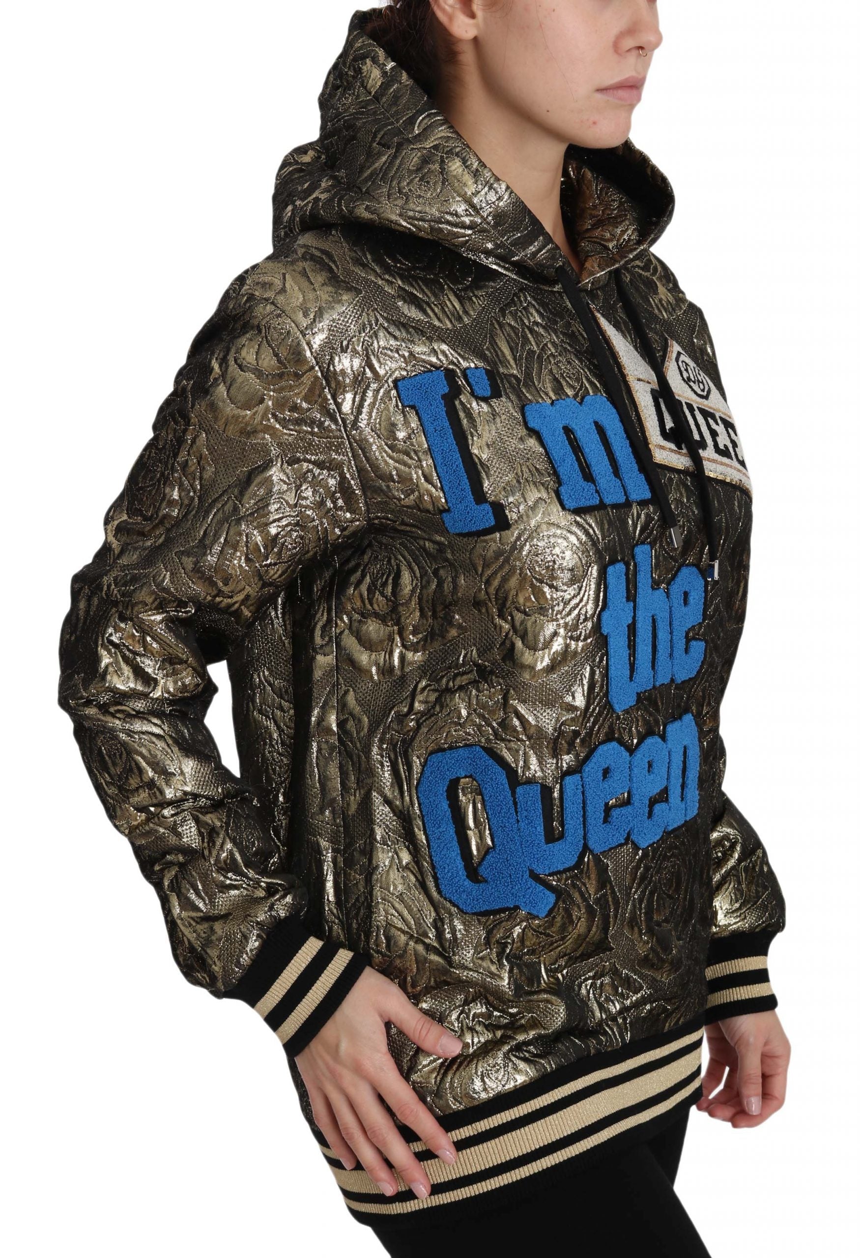 Dolce & Gabbana Im The Queen Jaquard Gold Sweatshirt  Hoodie - ClickThatClicks 