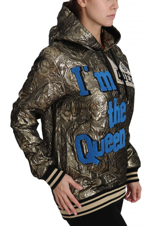 Dolce & Gabbana Im The Queen Jaquard Gold Sweatshirt  Hoodie - ClickThatClicks 