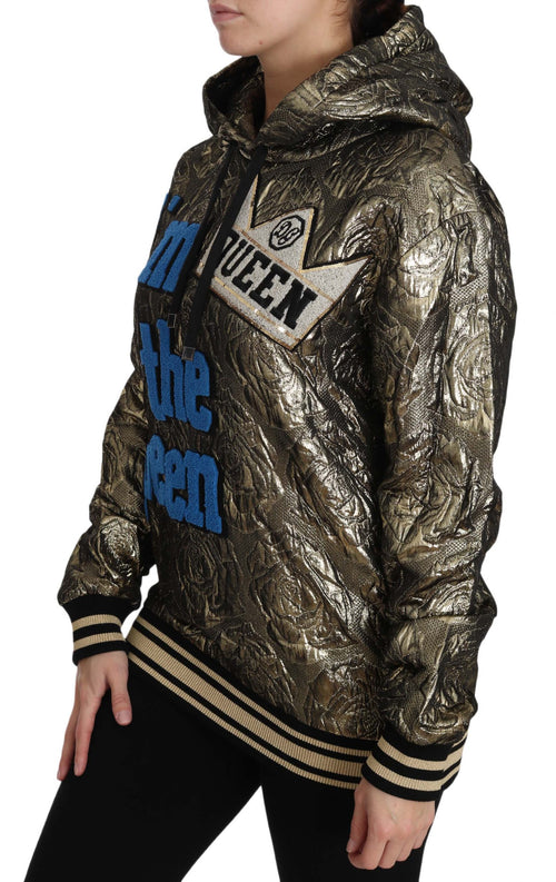 Dolce & Gabbana Im The Queen Jaquard Gold Sweatshirt  Hoodie - ClickThatClicks 