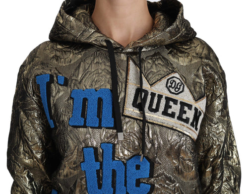 Dolce & Gabbana Im The Queen Jaquard Gold Sweatshirt  Hoodie - ClickThatClicks 