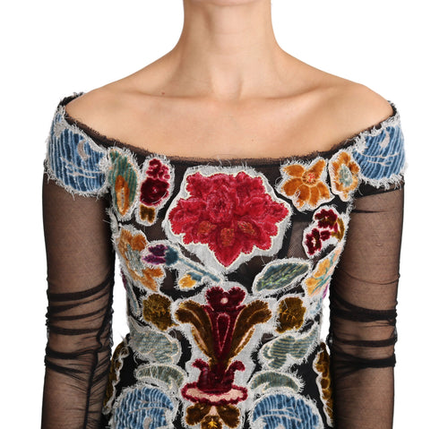 Dolce & Gabbana Black Floral Ricamo Top T-shirt Blouse - ClickThatClicks 