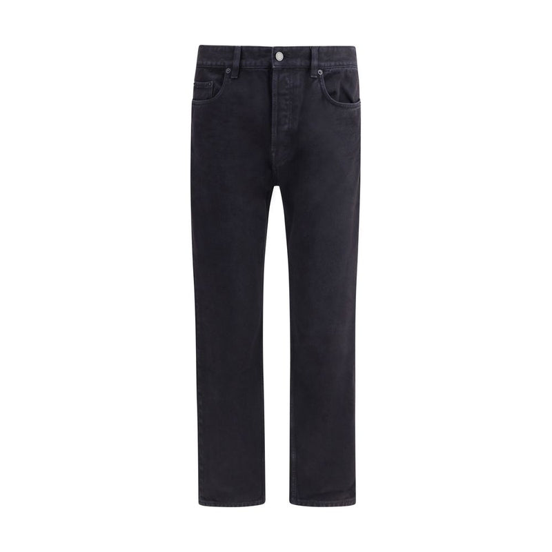 Saint Laurent Black Cotton Straight-Leg Jeans