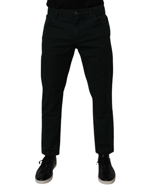 Dolce & Gabbana Dark Green Cotton Loose Men Denim Jeans - ClickThatClicks 