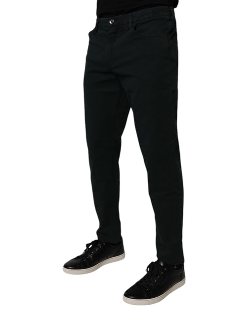 Dolce & Gabbana Dark Green Cotton Loose Men Denim Jeans - ClickThatClicks 