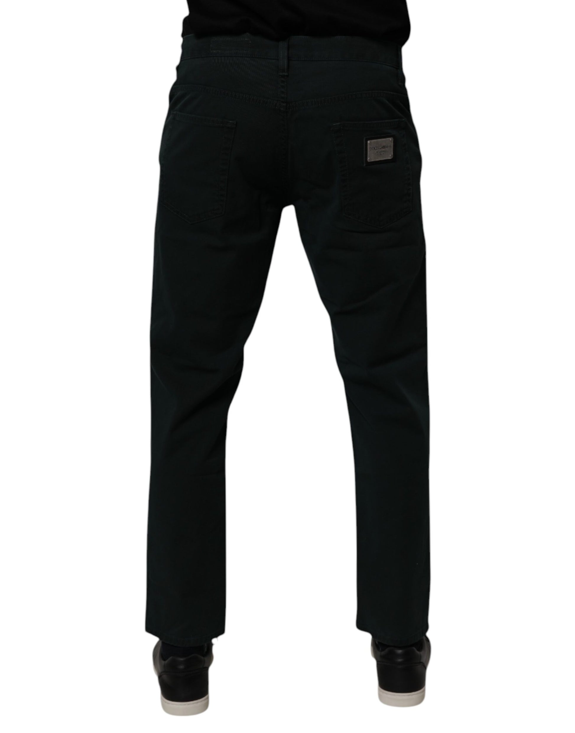Dolce & Gabbana Dark Green Cotton Loose Men Denim Jeans - ClickThatClicks 