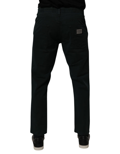 Dolce & Gabbana Dark Green Cotton Loose Men Denim Jeans - ClickThatClicks 