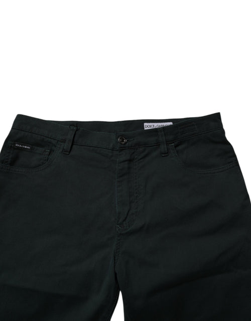 Dolce & Gabbana Dark Green Cotton Loose Men Denim Jeans - ClickThatClicks 