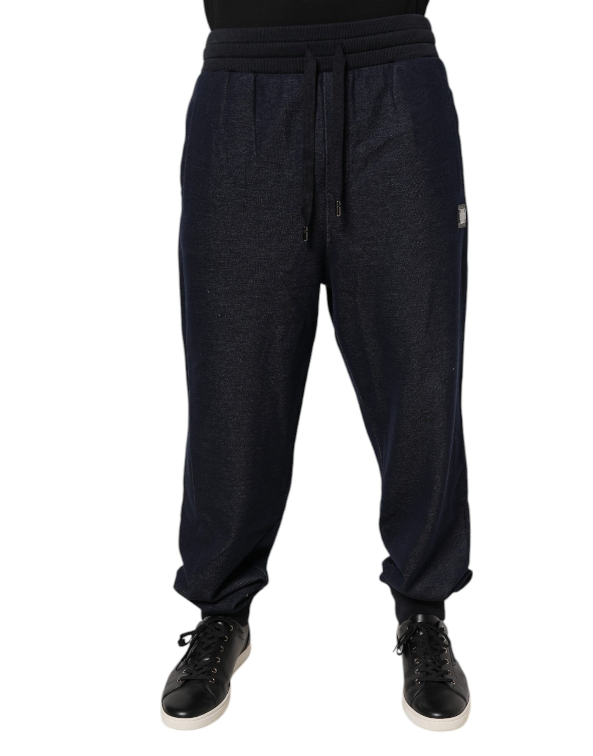 Dolce & Gabbana Black Jacquard Jogger Men Sweatpants Pants - ClickThatClicks 