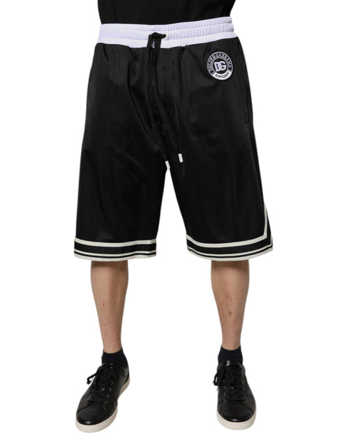 Dolce & Gabbana Black White Men Bermuda Sweatshorts Shorts - ClickThatClicks 