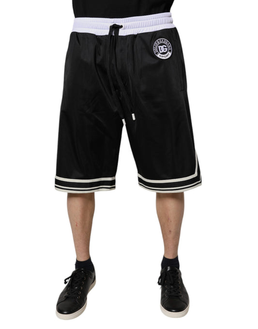 Dolce & Gabbana Black White Men Bermuda Sweatshorts Shorts - ClickThatClicks 