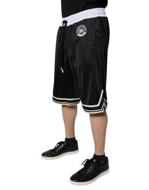 Dolce & Gabbana Black White Men Bermuda Sweatshorts Shorts - ClickThatClicks 