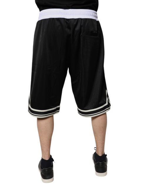 Dolce & Gabbana Black White Men Bermuda Sweatshorts Shorts - ClickThatClicks 