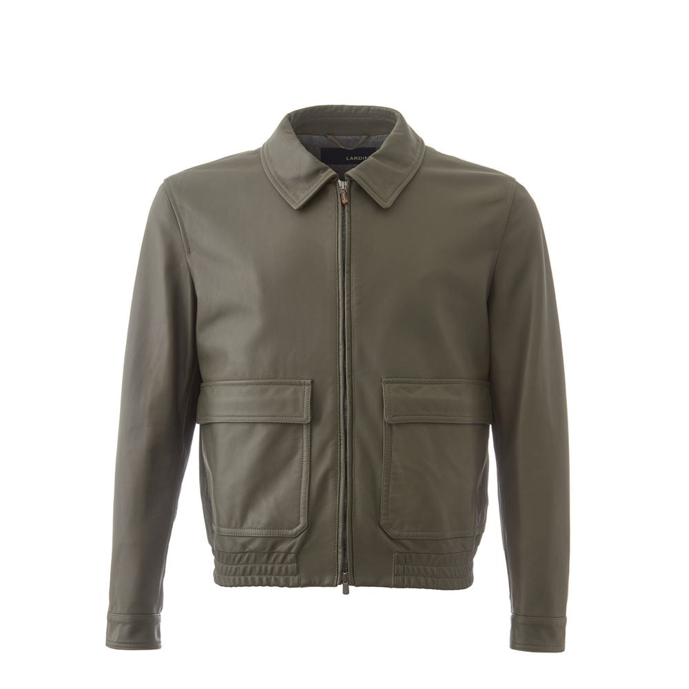 Lardini Green Leather Jackets & Coat