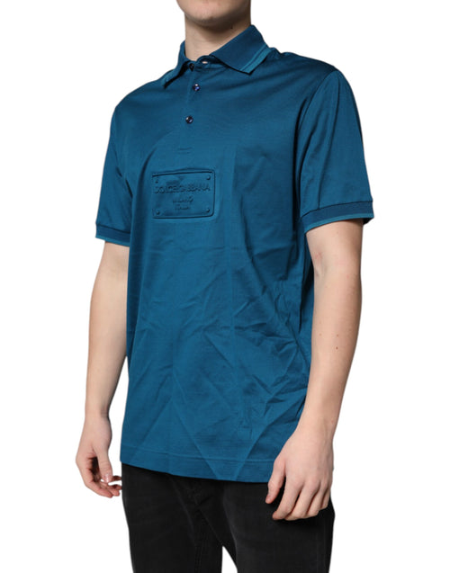 Dolce & Gabbana Blue Logo Cotton Men Polo Shirt T-shirt - ClickThatClicks 