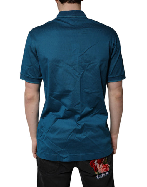 Dolce & Gabbana Blue Logo Cotton Men Polo Shirt T-shirt - ClickThatClicks 