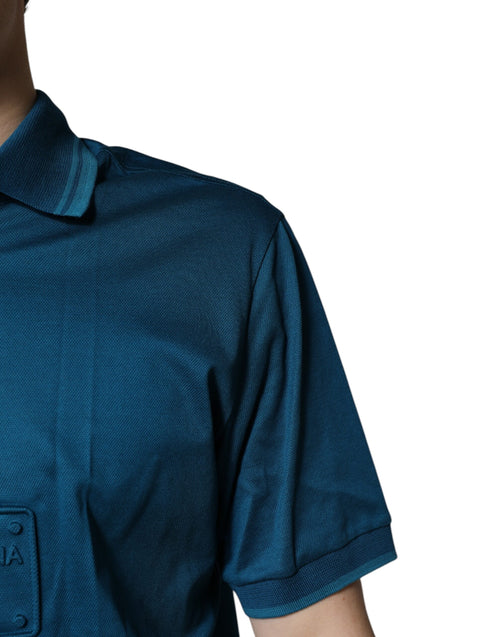 Dolce & Gabbana Blue Logo Cotton Men Polo Shirt T-shirt - ClickThatClicks 