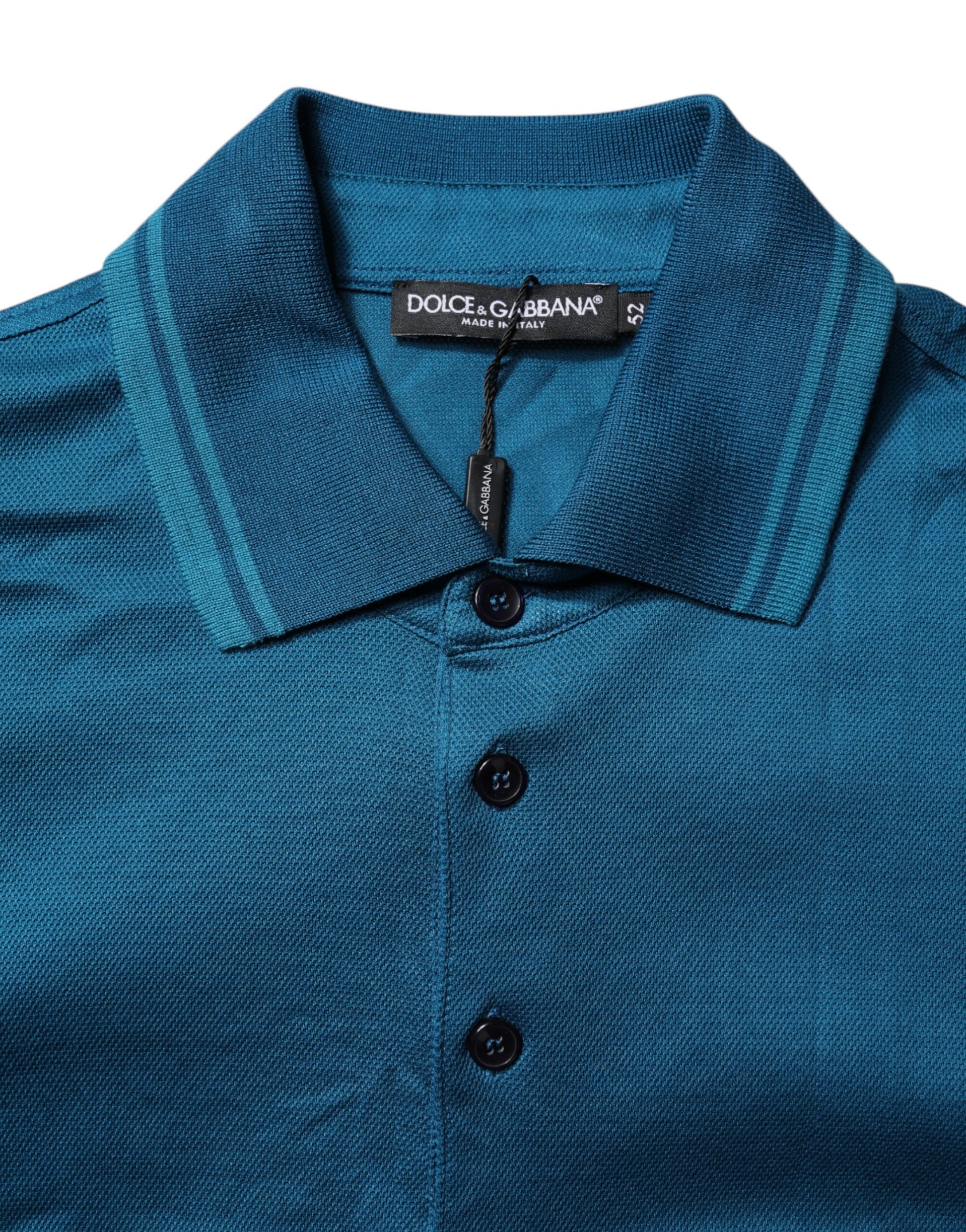 Dolce & Gabbana Blue Logo Cotton Men Polo Shirt T-shirt - ClickThatClicks 