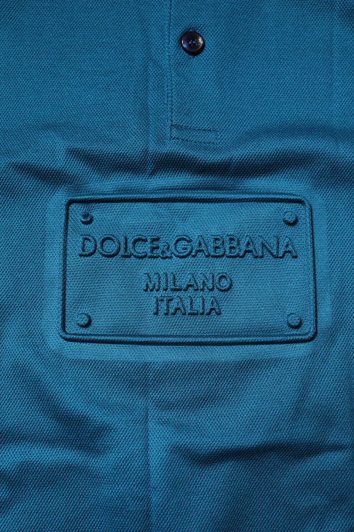 Dolce & Gabbana Blue Logo Cotton Men Polo Shirt T-shirt - ClickThatClicks 
