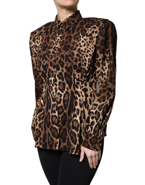 Dolce & Gabbana Brown Leopard Silk Button Down Coat Jacket - ClickThatClicks 