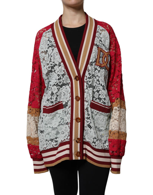 Dolce & Gabbana Multicolor Floral Lace Cardigan Sweater - ClickThatClicks 