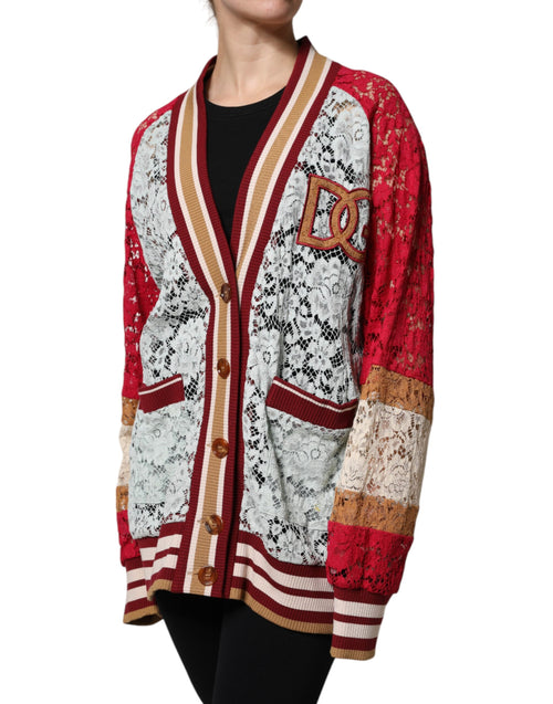 Dolce & Gabbana Multicolor Floral Lace Cardigan Sweater - ClickThatClicks 