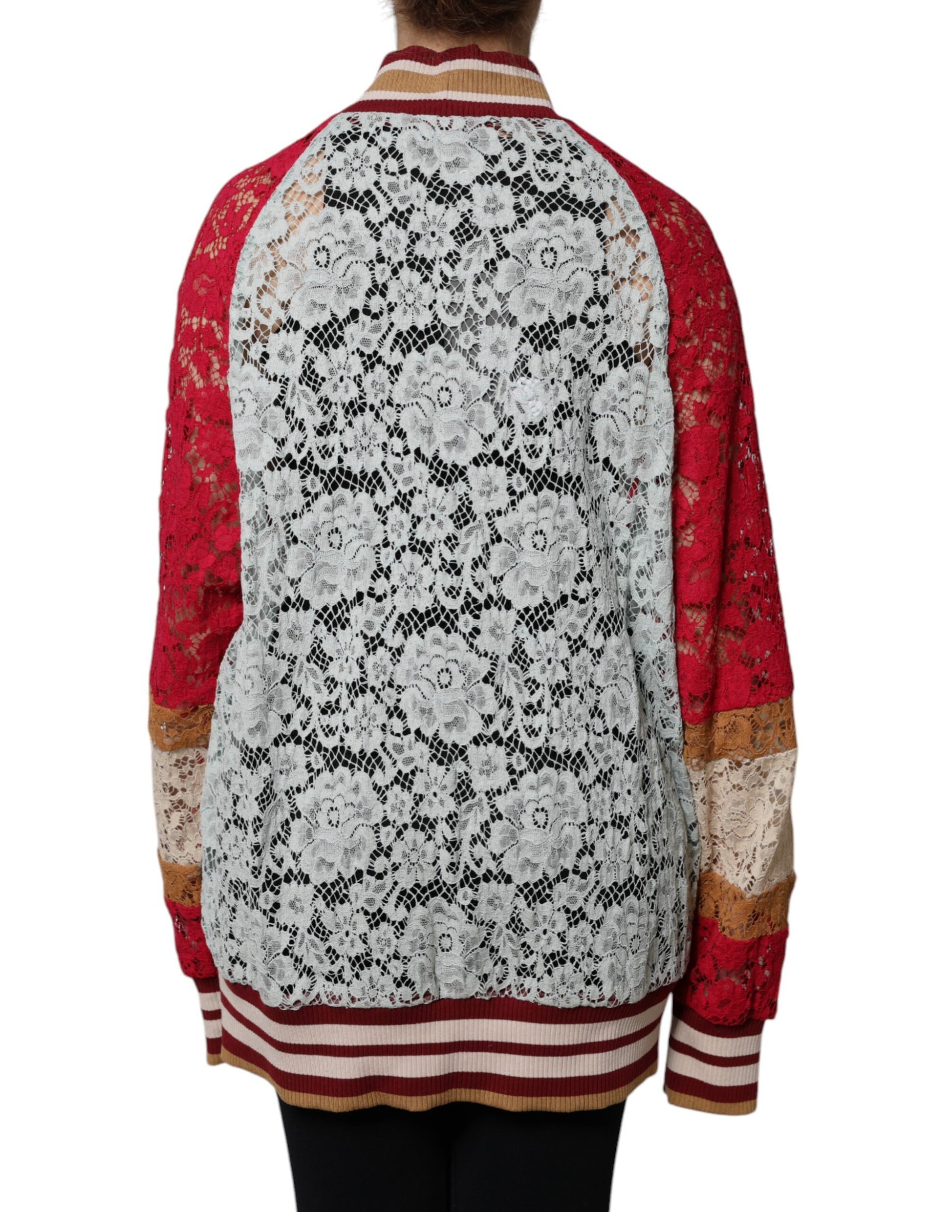 Dolce & Gabbana Multicolor Floral Lace Cardigan Sweater - ClickThatClicks 