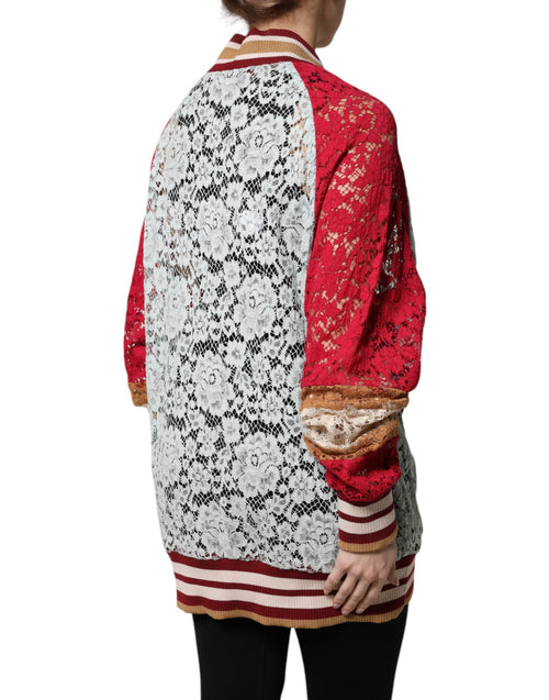 Dolce & Gabbana Multicolor Floral Lace Cardigan Sweater - ClickThatClicks 