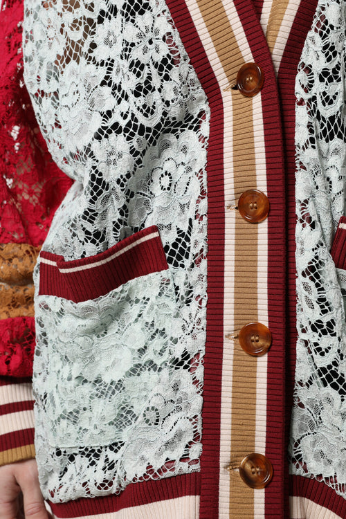 Dolce & Gabbana Multicolor Floral Lace Cardigan Sweater - ClickThatClicks 