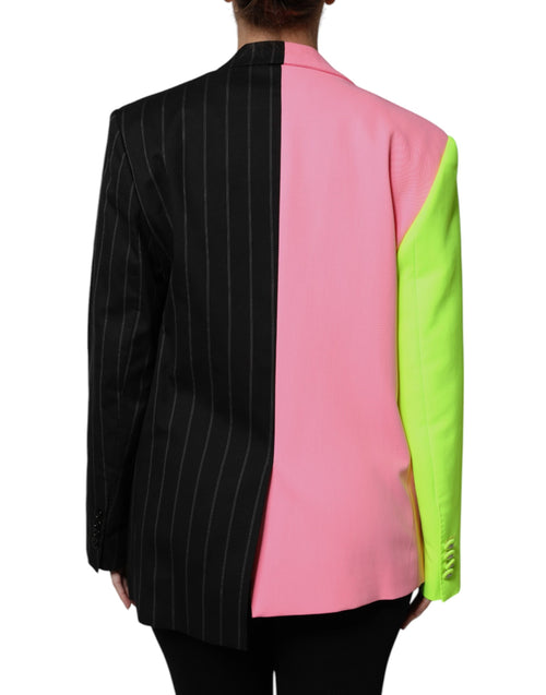 Dolce & Gabbana Multicolor Patchwork Embellished Coat Jacket - ClickThatClicks 