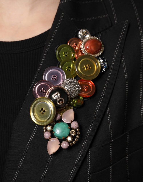 Dolce & Gabbana Multicolor Patchwork Embellished Coat Jacket - ClickThatClicks 