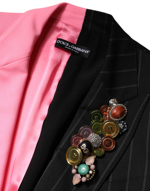 Dolce & Gabbana Multicolor Patchwork Embellished Coat Jacket - ClickThatClicks 