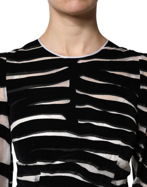 Dolce & Gabbana Black White Zebra A-line Sheath Mini Dress - ClickThatClicks 